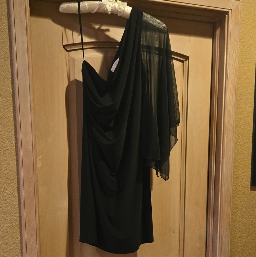 Black Dress One Shoulder Sleeve, RSVP, Medium